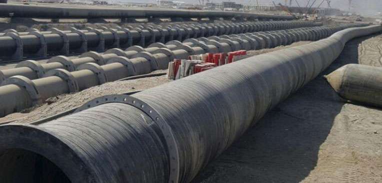 Installation of 3800 meters of  2400mm diameter HDPE intake line and 3800 meters of 1800mm diameter HDPE outfall line  at Qurayyat  desalination plant Oman .